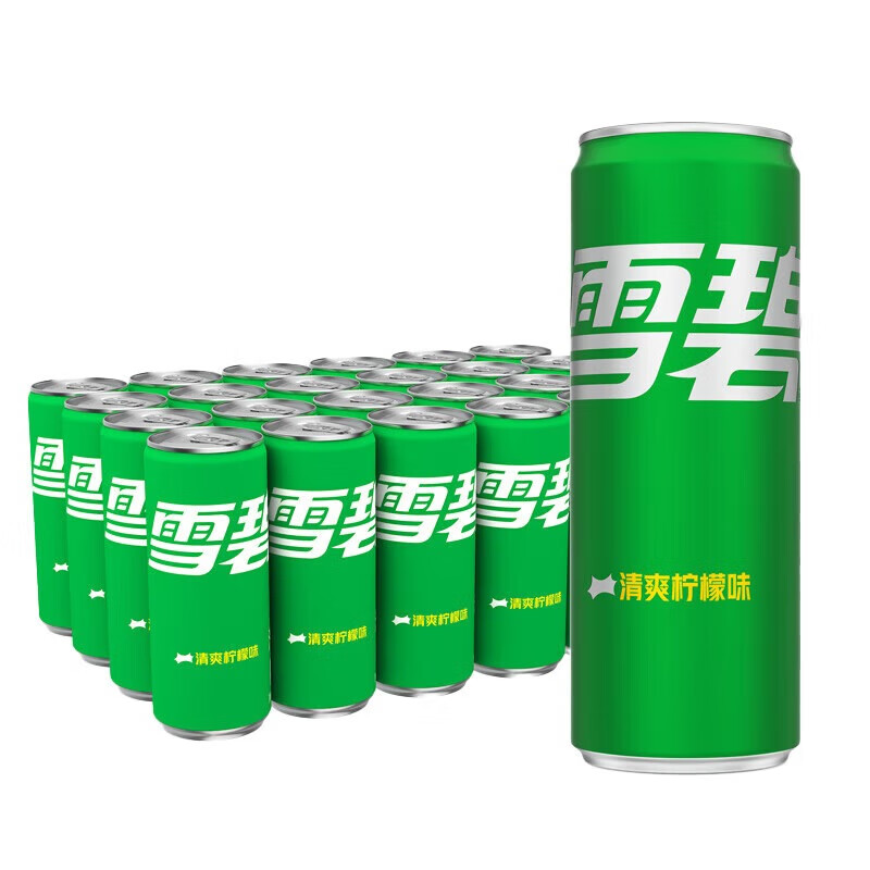 可口可乐 碳酸饮料汽水细长罐 冰镇酷爽 清爽柠檬味雪碧(330ml*24罐)*10箱