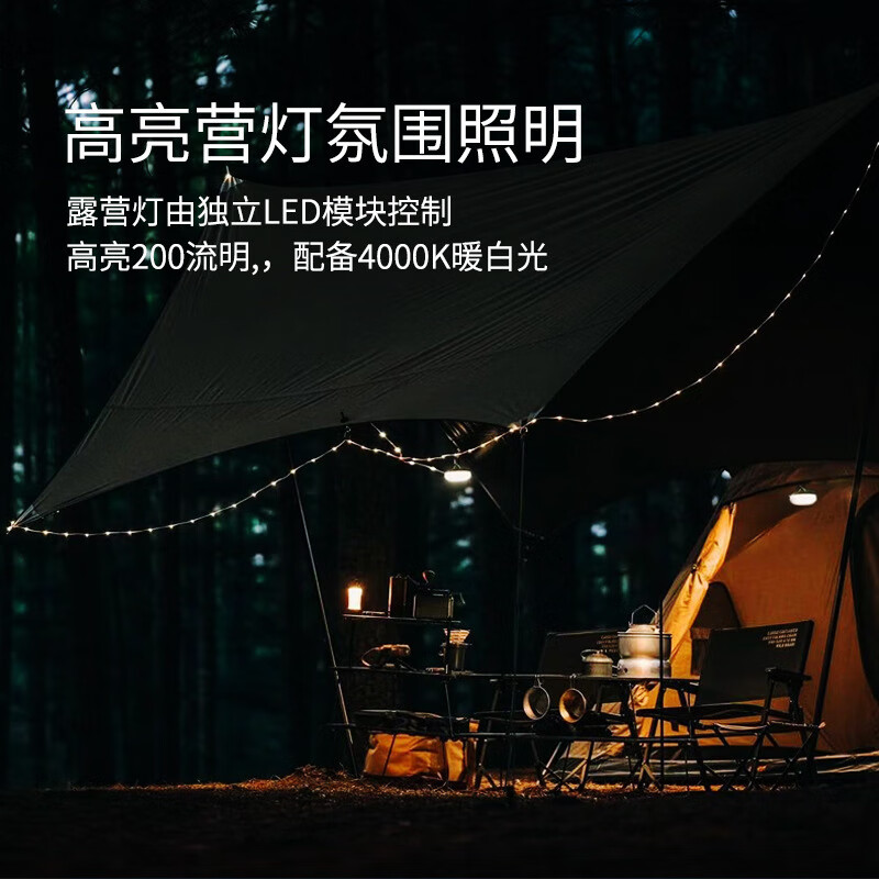 派力德（Pailide）户外露营灯照明野营灯帐篷灯收缩灯串 M01暖光10米灯带—沙漠黄