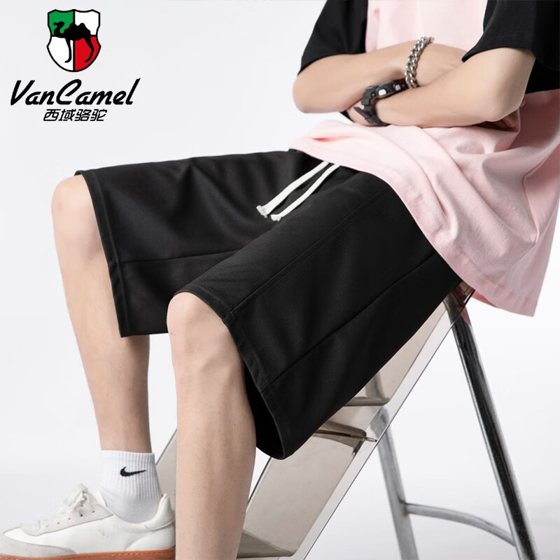 西域骆驼（VANCAMEL）父亲节礼物运动裤男士夏季休闲裤户外宽松透气垂感五分裤