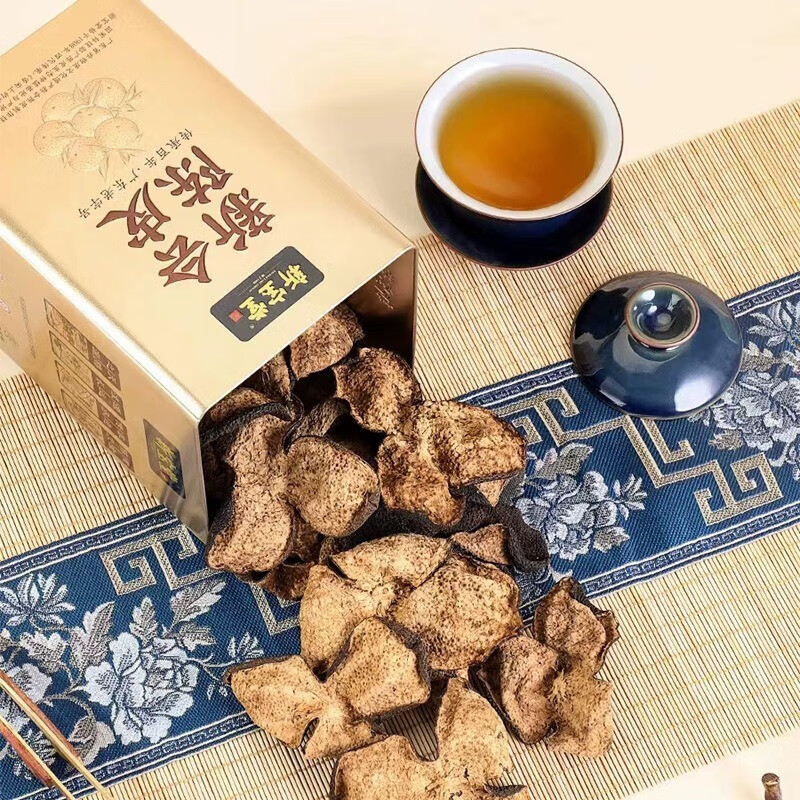 新宝堂陈皮金罐礼盒陈皮新会特产泡茶送礼 20年新会陈皮金罐装150克