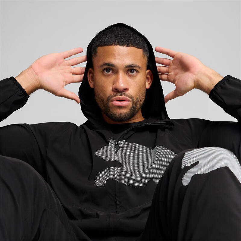 彪马（PUMA）吸湿速干连帽梭织夹克外套男2025新款运动休闲上衣527325