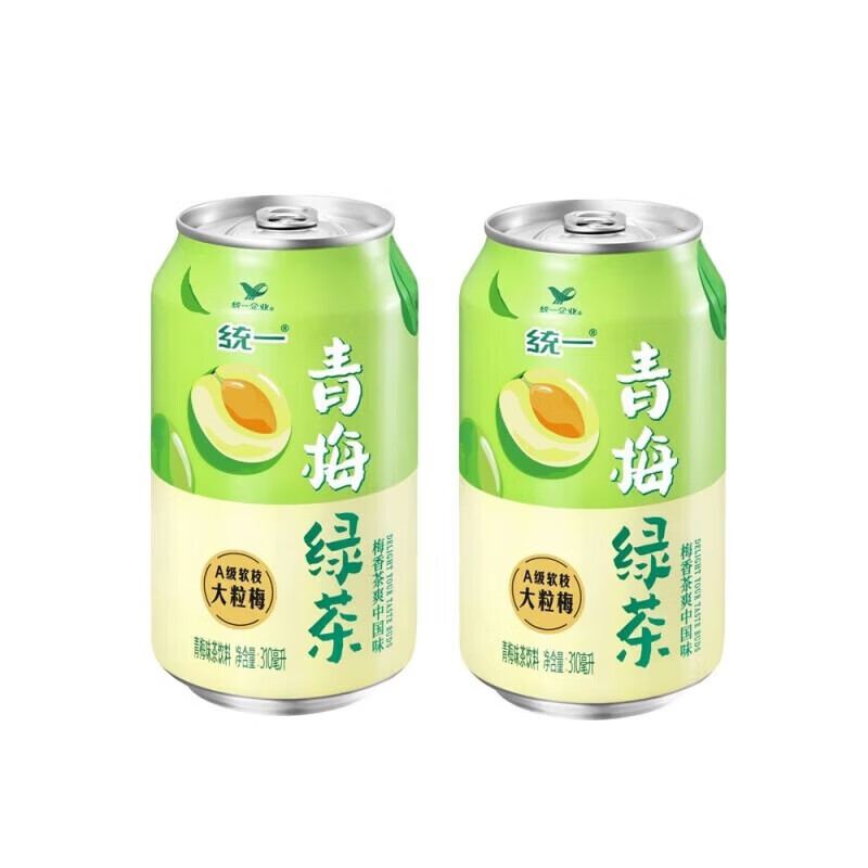 统一 清爽可口 美味解渴 出游标配 日常即饮 青梅绿茶 310ml*6罐
