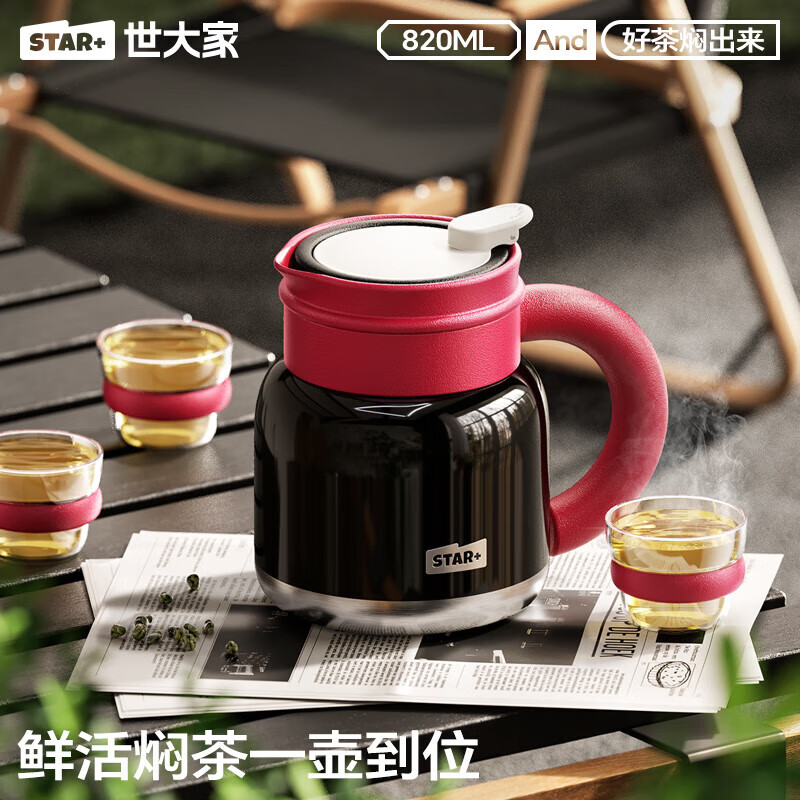 世大家中古风泡茶壶 820ml 洛特蔷薇（粉）