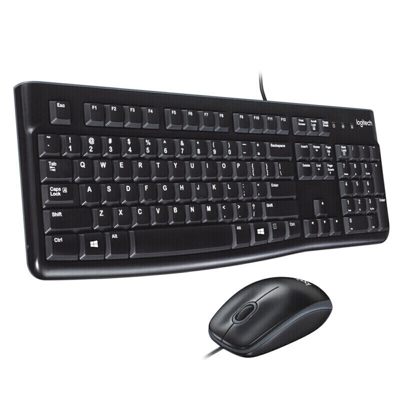 罗技（Logitech）MK120 键鼠套装 有线键鼠套装 办公键鼠套装 电脑键盘 USB即插即用 全尺寸 黑色
