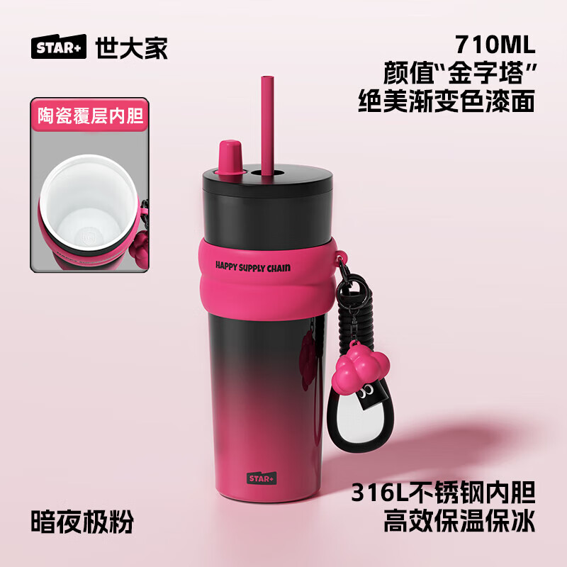 世大家极光星夜吸管杯	710ml 樱落星辰(316+陶瓷)