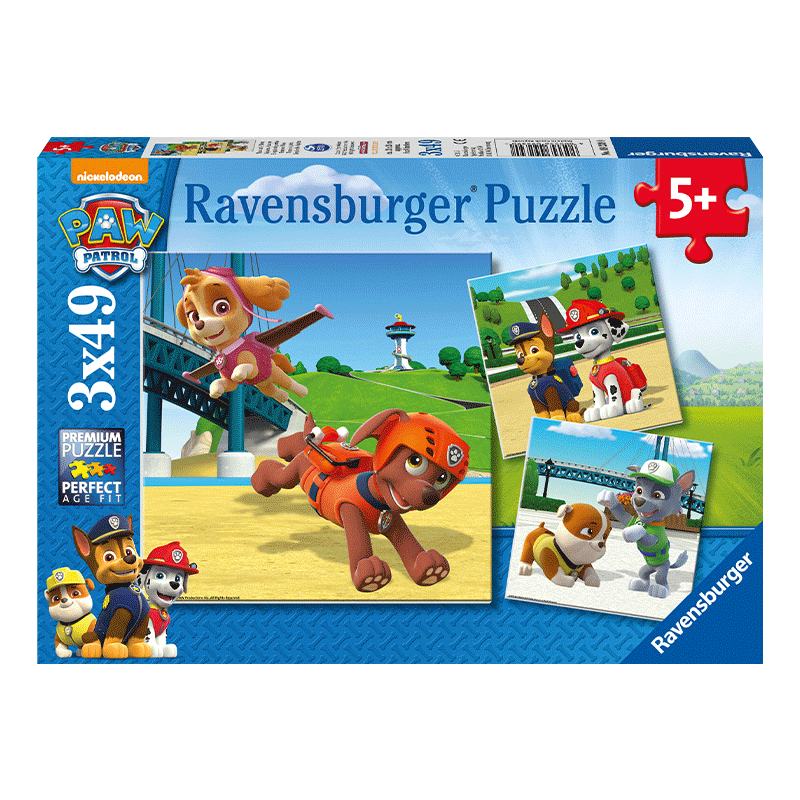 睿思（Ravensburger）汪汪队立大功拼图家居装饰玩具3-6岁男孩女孩六一儿童节礼物生日 3x49片装(3岁+)汪汪队立大功
