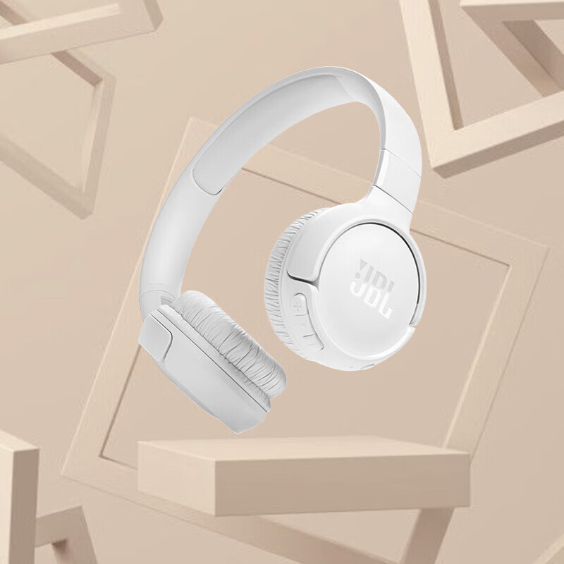 JBL TUNE520BT 蓝牙头戴式耳机 无线通话降噪耳机耳麦 57小时续航 蓝牙5.3 珍珠白