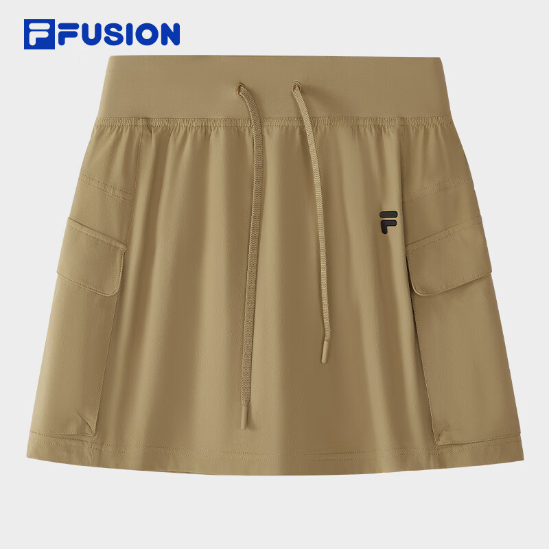 FILA FUSION斐乐官方潮牌多彩半身裙女子梭织休闲裙子2025运动百搭