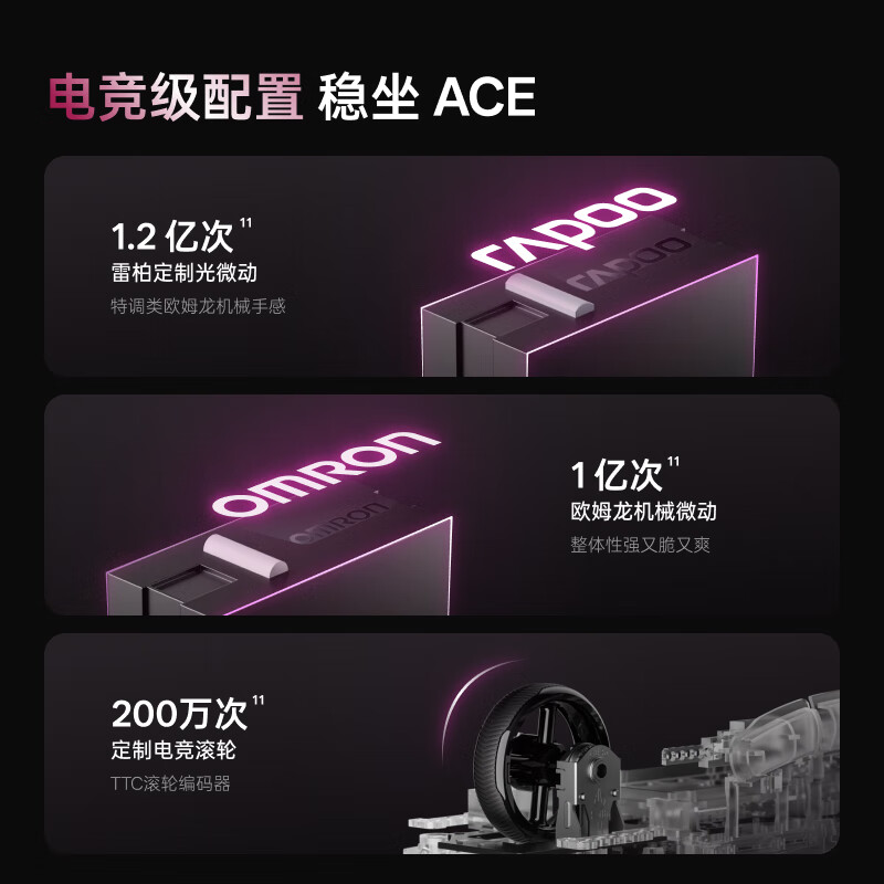 雷柏（Rapoo）VT3MAX二代双8K版 中大手无线/有线双模游戏鼠标 PAW3950引擎 人体工学设计 原生8K+8K回报率 黑白