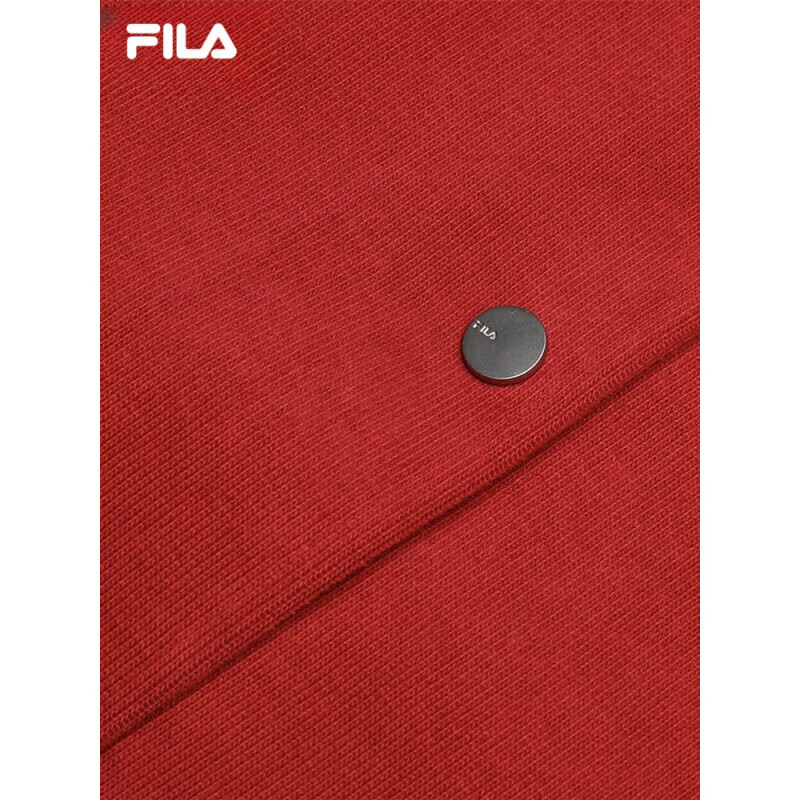 斐乐（FILA）官方女针织长袖外套2025春新时尚休闲舒适棒球服节奏红2XL