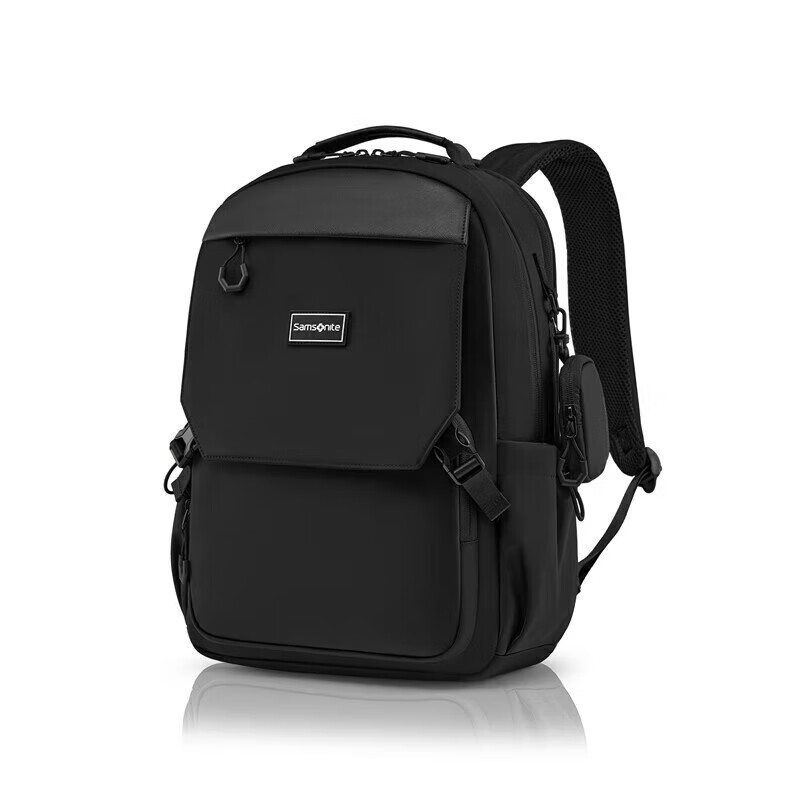 新秀丽（Samsonite）男士双肩背包电脑包笔记本简约时尚休闲潮流大容量TR1 黑色