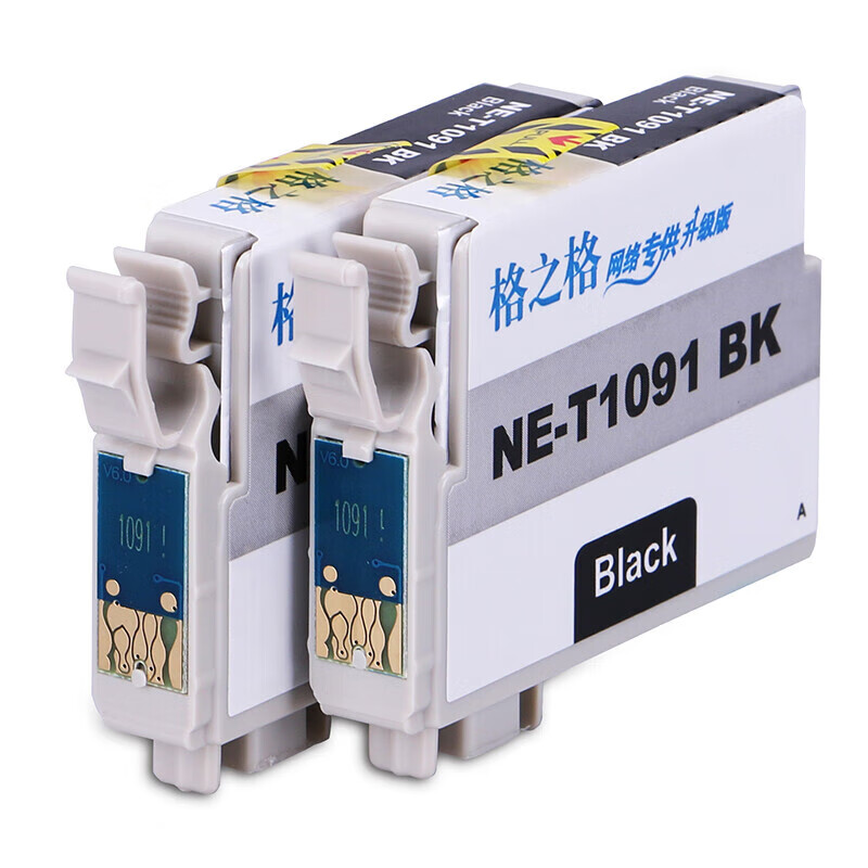 格之格T1091墨盒适用爱普生ME30 ME300 ME360 ME70 ME510 ME520 ME600F打印机墨盒 NE-T1091BK  2支装黑色