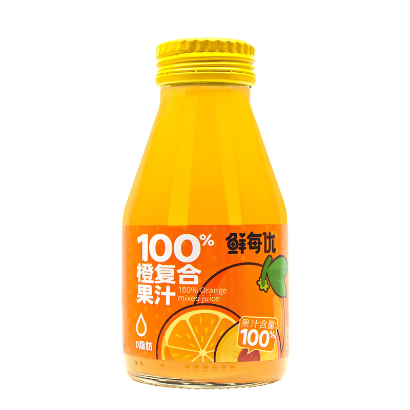 鲜每优 100%橙复合果汁218g*6瓶/提  果汁饮料聚会聚餐休闲饮品
