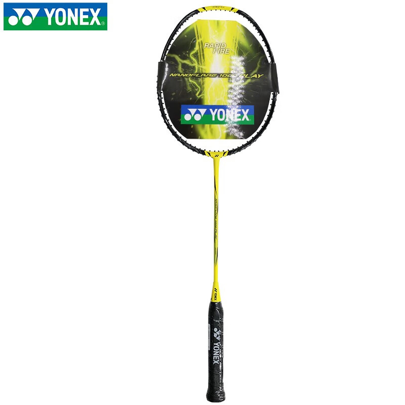 尤尼克斯（YONEX）羽毛球单拍全碳素超轻进攻型 疾光NF1000play闪耀黄4U 默认空拍