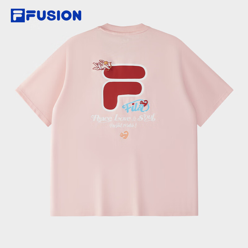 FILA FUSION章昊同款斐乐官方情侣针织短袖衫透气T恤2025夏男女凉感休闲上衣