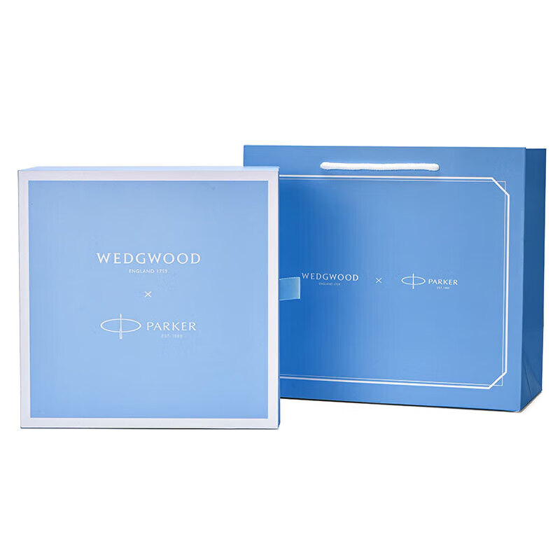 WEDGWOOD欢愉假日树莓马克杯套装+Parker派克威雅XL入门级黑金夹墨水笔	