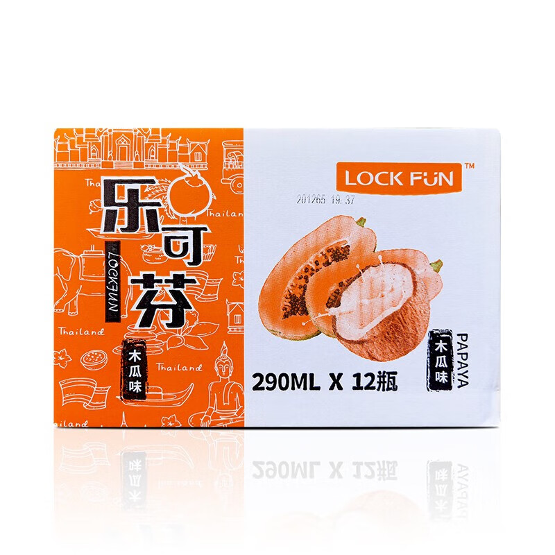 乐可芬椰汁木瓜味290ml*12玻璃瓶（京东快递发货）
