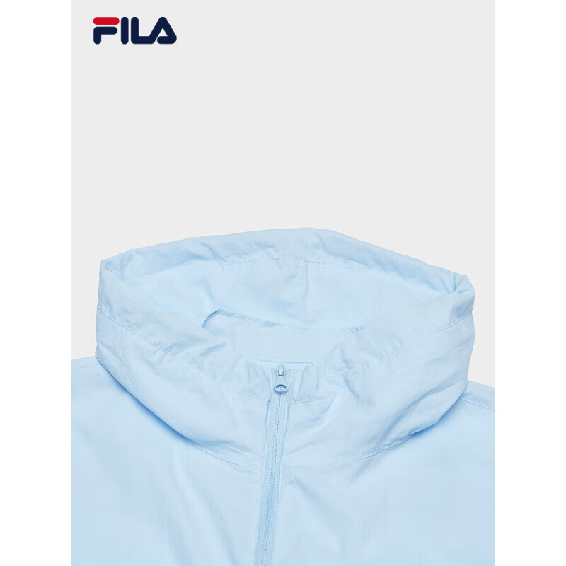 斐乐（FILA）官方女梭织外套2025夏新时尚休闲简约宽松防晒上衣天晴蓝S