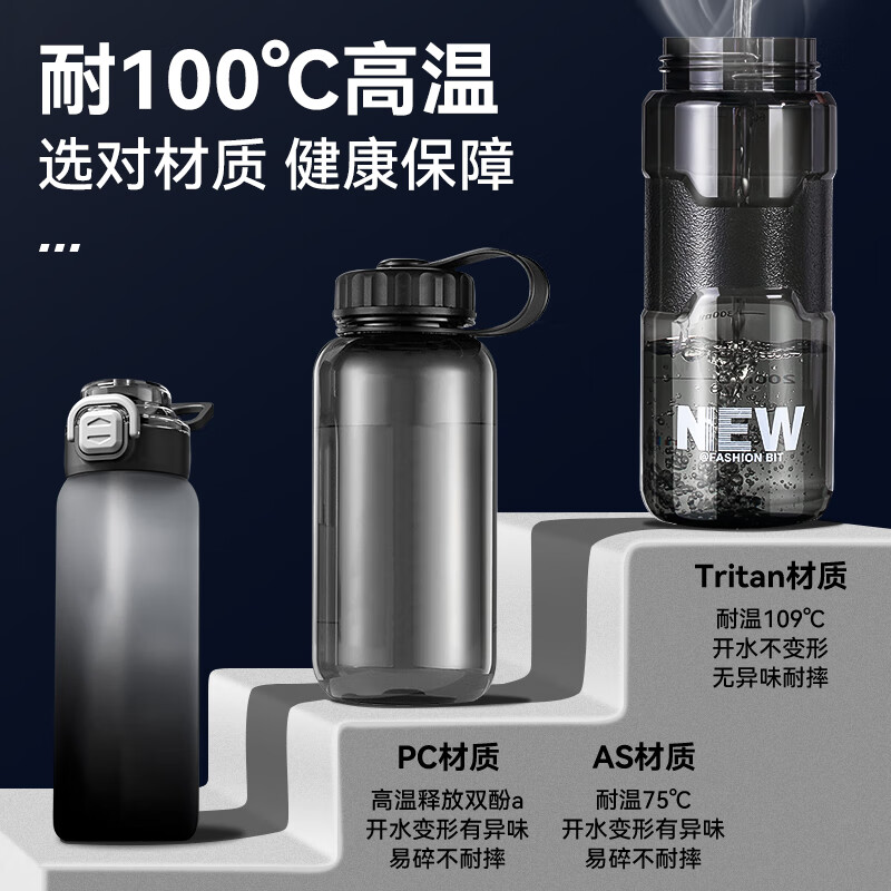 西多米水杯男士运动水杯tritan学生大容量茶水分离杯夏季便携饮用水杯子