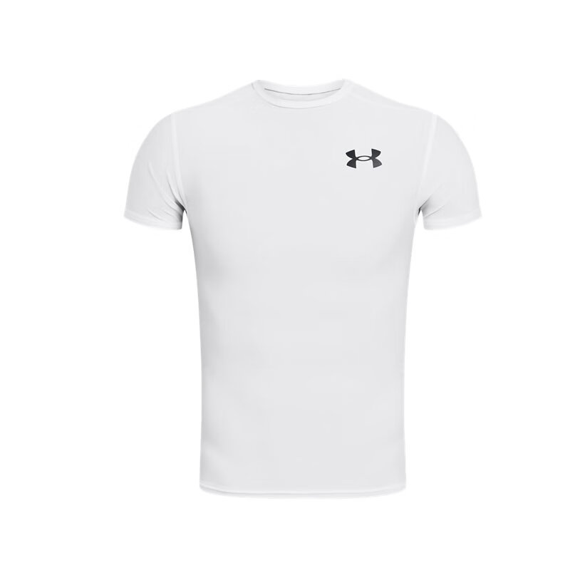 安德玛（UNDERARMOUR）HeatGear OG男子商场同款训练运动紧身短袖1387560 白色100 XL