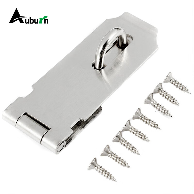  奥本 办公家具零配件 100MM 不锈钢扣吊4寸 挂锁插销搭扣门鼻加厚锁扣