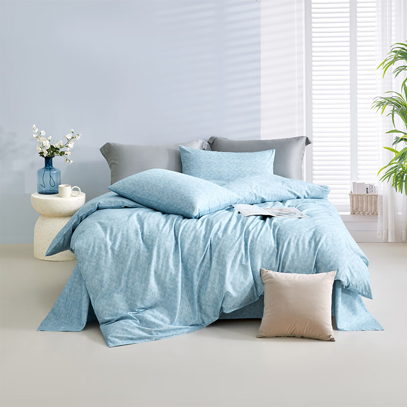 罗莱家纺  晓山青全棉斜纹四件套