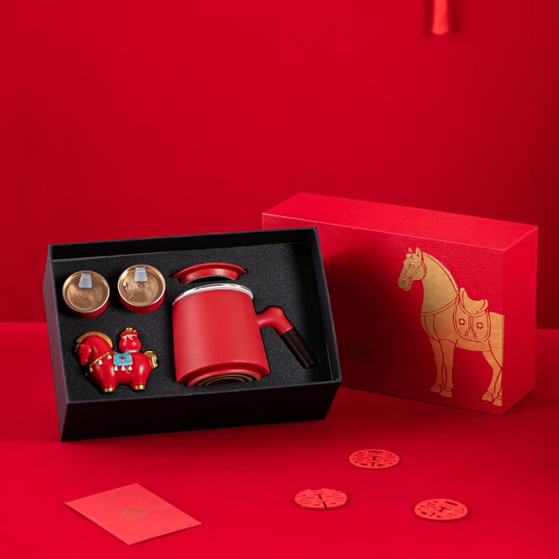 东悦  开门红年会礼品办公杯摆件四件套JMSF-004