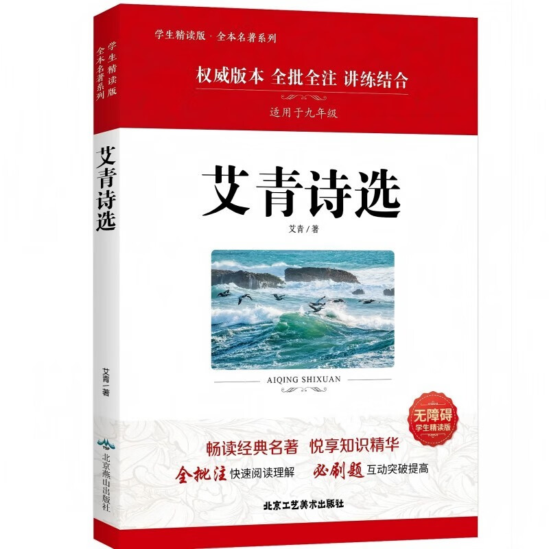 全4册 水浒传+艾青诗选+考点2册 九年级上册初三初中教材配套课外阅读书籍课外书