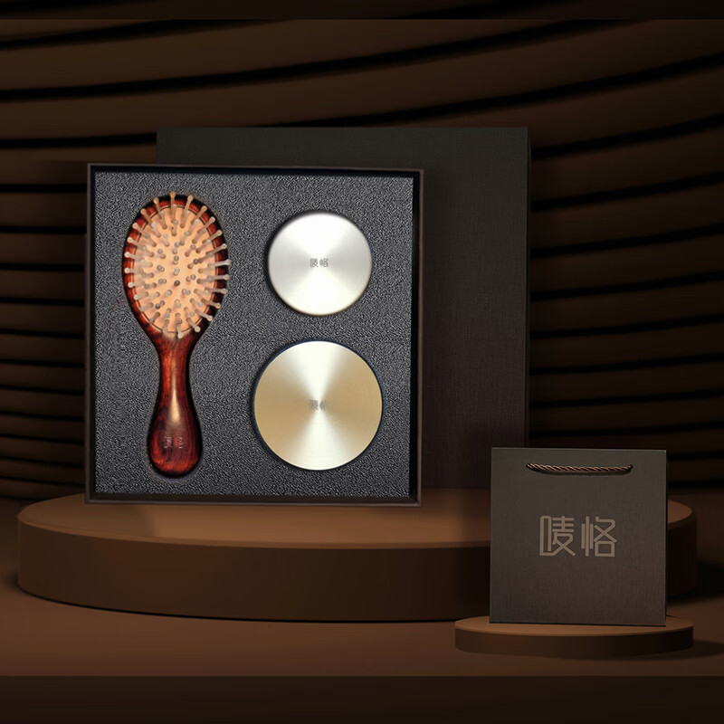 唛恪  羊角气垫梳铜木香熏炉套装M108111