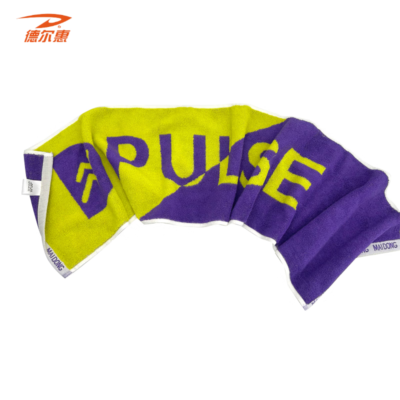 德尔惠  纯棉运动毛巾紫黄色DEHMJ-01