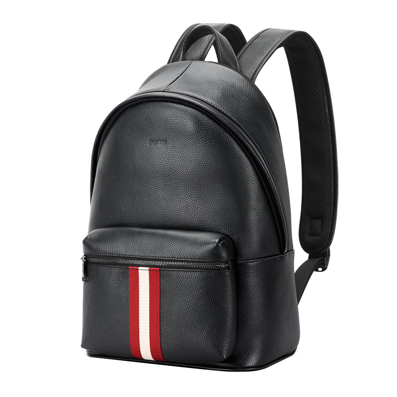 博牌  双肩包头层牛皮休闲背包电脑包AL-61-123551红色