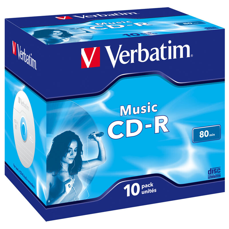 威宝（Verbatim）CD-R 光盘/刻录盘 52速700MB Audio经典音乐碟 单片盒装10片 空白光盘 43365 Audio音乐碟CD 10片盒装