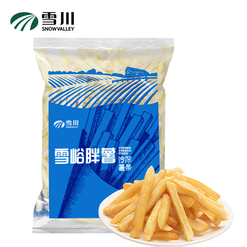 雪川食品（Snow Valley）3/8冷冻粗薯条半成品  4斤/袋原味空气炸锅食材速食预制菜