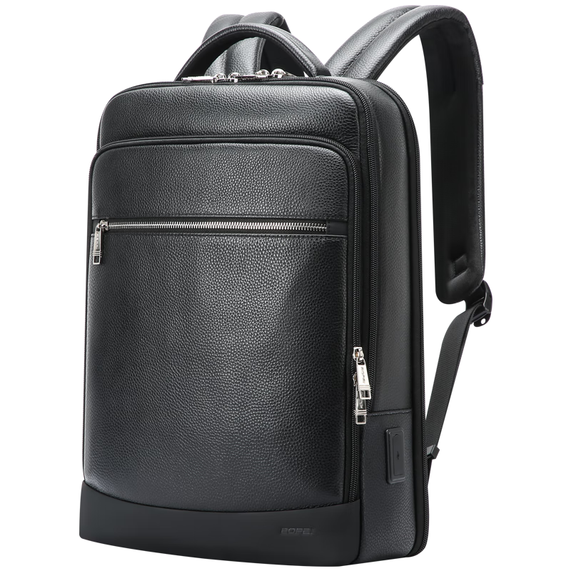 博牌  头层牛皮商务背包电脑包双肩包61-121561