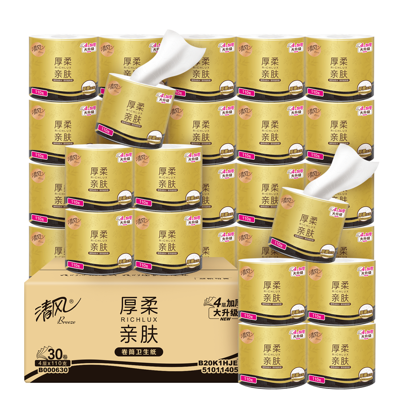 清风  黑金卷纸4层110克30卷B20K1HJE