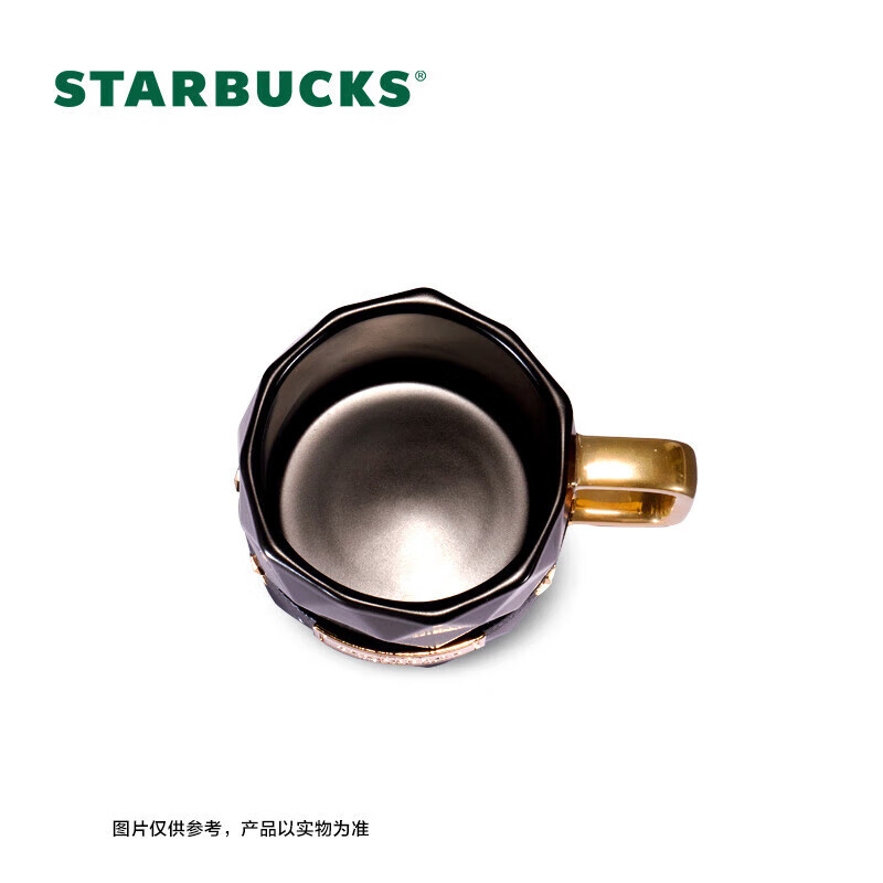 星巴克（Starbucks）经典黑金款棱面马克杯285ml时尚桌面水杯泡茶杯咖啡杯节日礼物