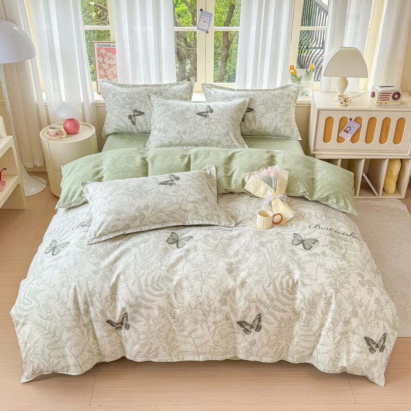 百丽安娜  柔肤绒四件套床单款三色可选