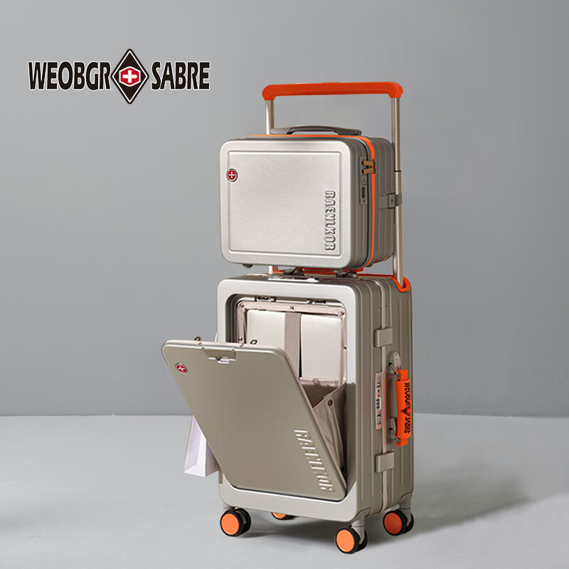 代发自营WEOBGR SABRE瑞士军刀行李箱20寸登机箱前开盖商务出差铝框多功能宽拉杆旅行箱 科技银子母箱-前开盖-顺丰快递 20英寸 结实耐用-直接登机-出差-多功能WEOBGR SABRE瑞士军刀行李箱20寸登机箱前开盖商务出差铝框多功能宽拉杆旅行箱 科技银子母箱-前开盖-顺丰快递 20英寸 结实耐用-直接登机-出差-多功能