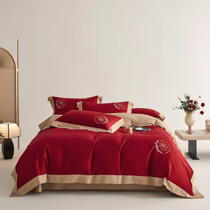 百丽安娜  100支轻奢床单款四件套三色