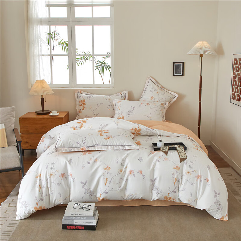 百丽安娜  全棉高支加密四件套五色可选