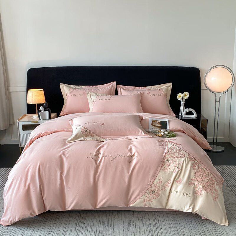 百丽安娜  新中式磨毛绣花四件套两色可选