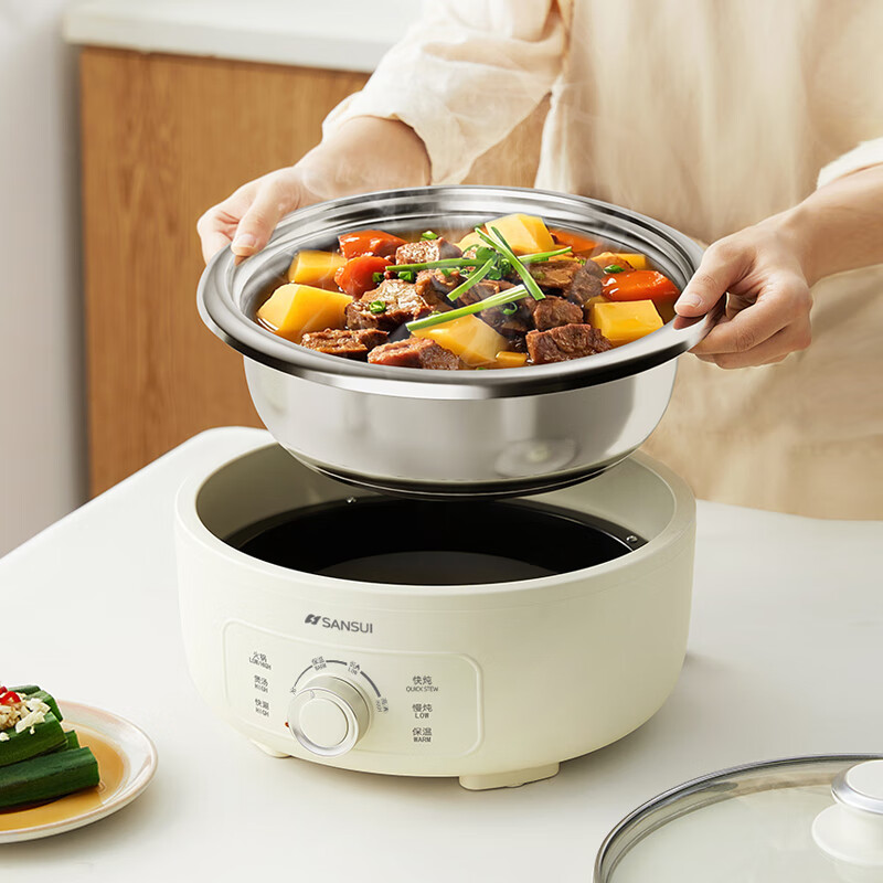 山水  不锈钢内胆0涂层分体式电火锅SHG-5345