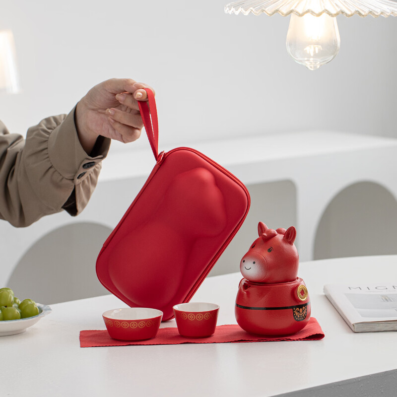 瓷语花香  马上有钱萌宠旅行茶具888