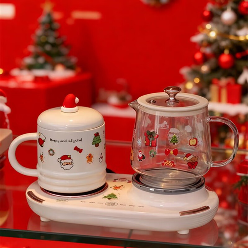 泉尔思  圣诞节限定款双杯养生壶套装YSH_2L