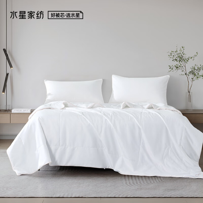水星家纺大豆被子夏凉被双人空调被夏季可机洗夏被芯薄被220x240cm约4斤 [夏被]50%大豆纤维-白色220cm*240cm