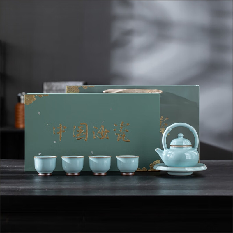 东悦  汝瓷鉴赏6头提梁壶商务小套装ZGRC-TLH006