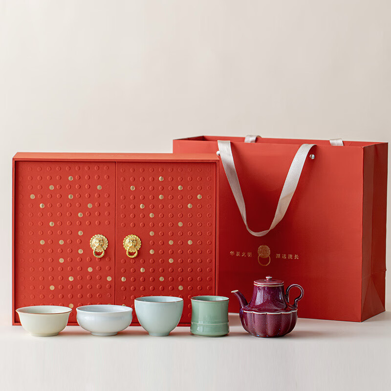 茗然说  五大名窑一壶四杯茶具陶瓷茶具CH203