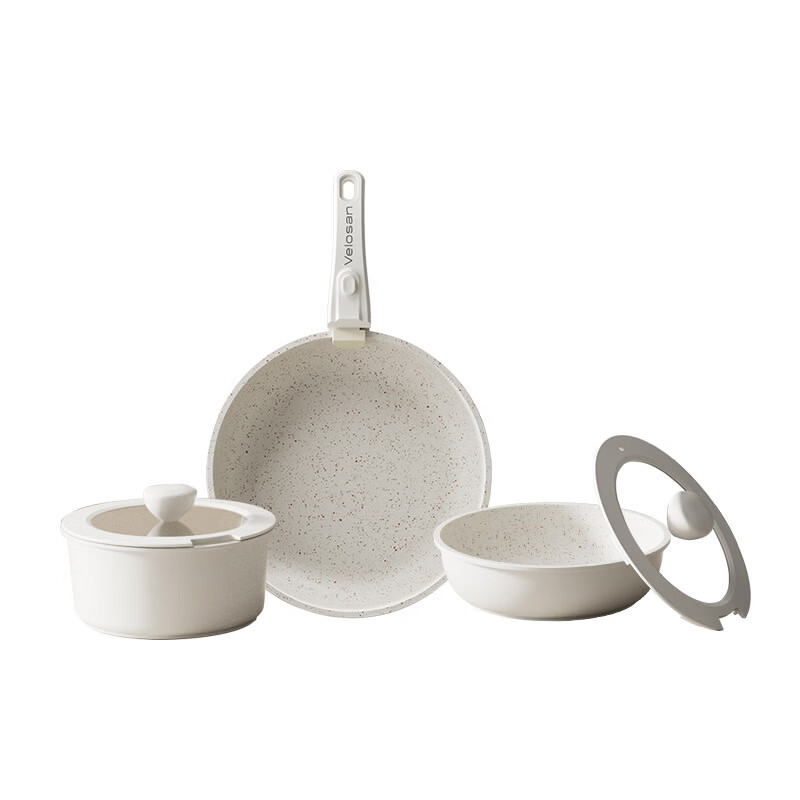 温仑山  白月光可拆卸不粘锅六件套VE-JL001
