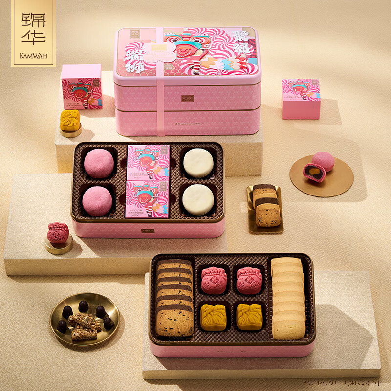 锦华礼  瑞狮聚福糕点零食礼盒816g