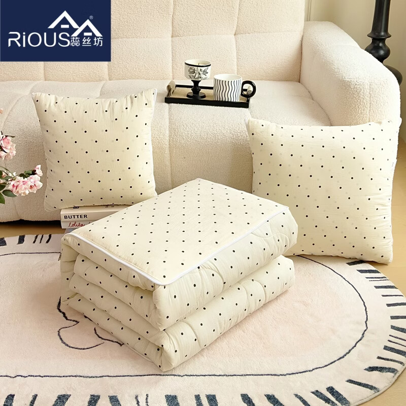 蕊丝坊  AB版法式木棉超柔水晶绒抱枕被